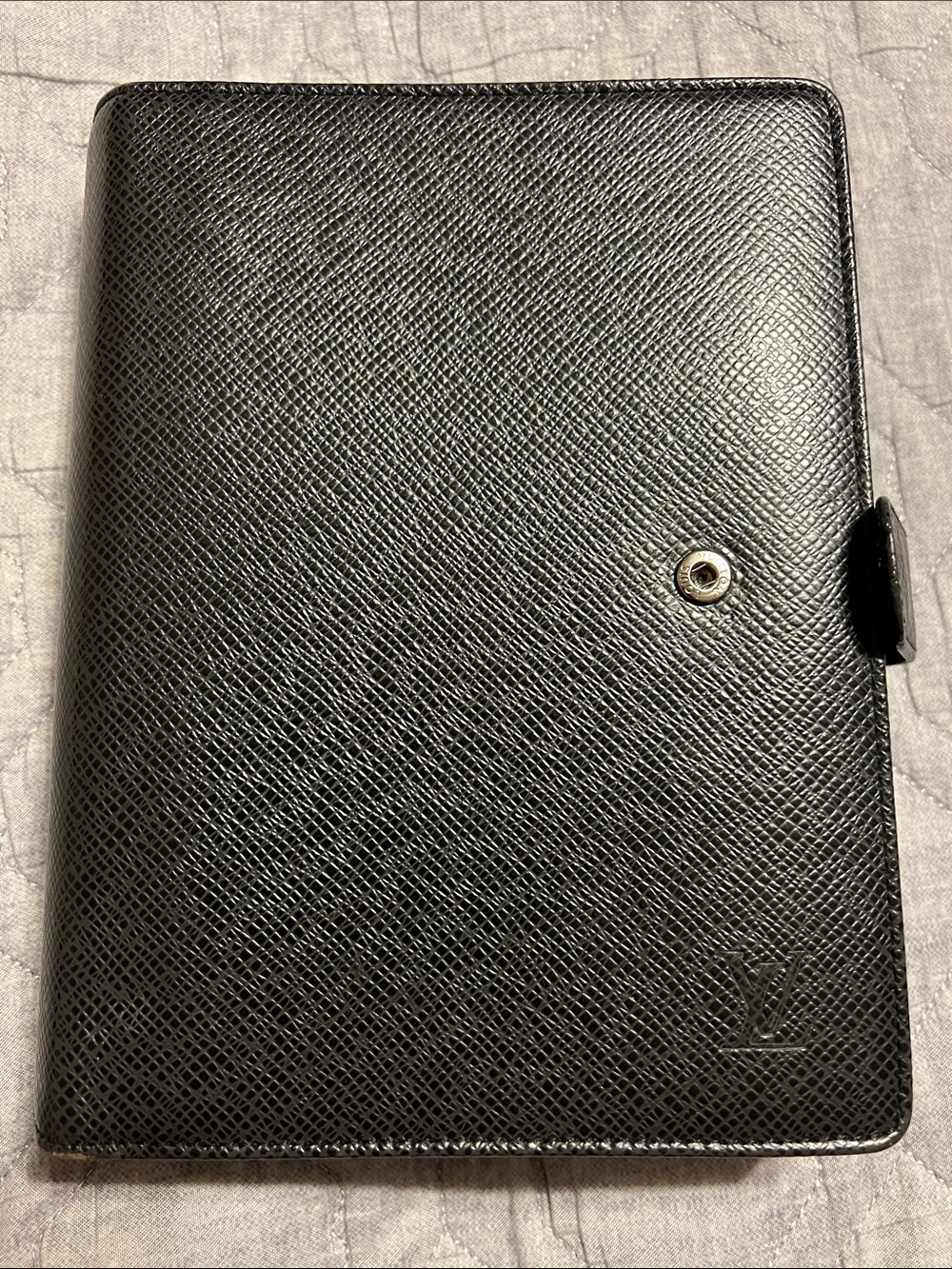 Black Leather LV MM Agenda